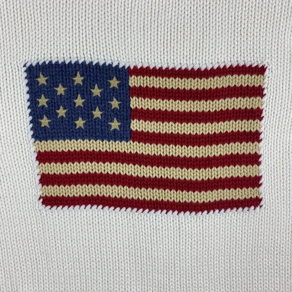 Polo Ralph Lauren Sweater Kids Small 8 American Flag Knit Americana USA